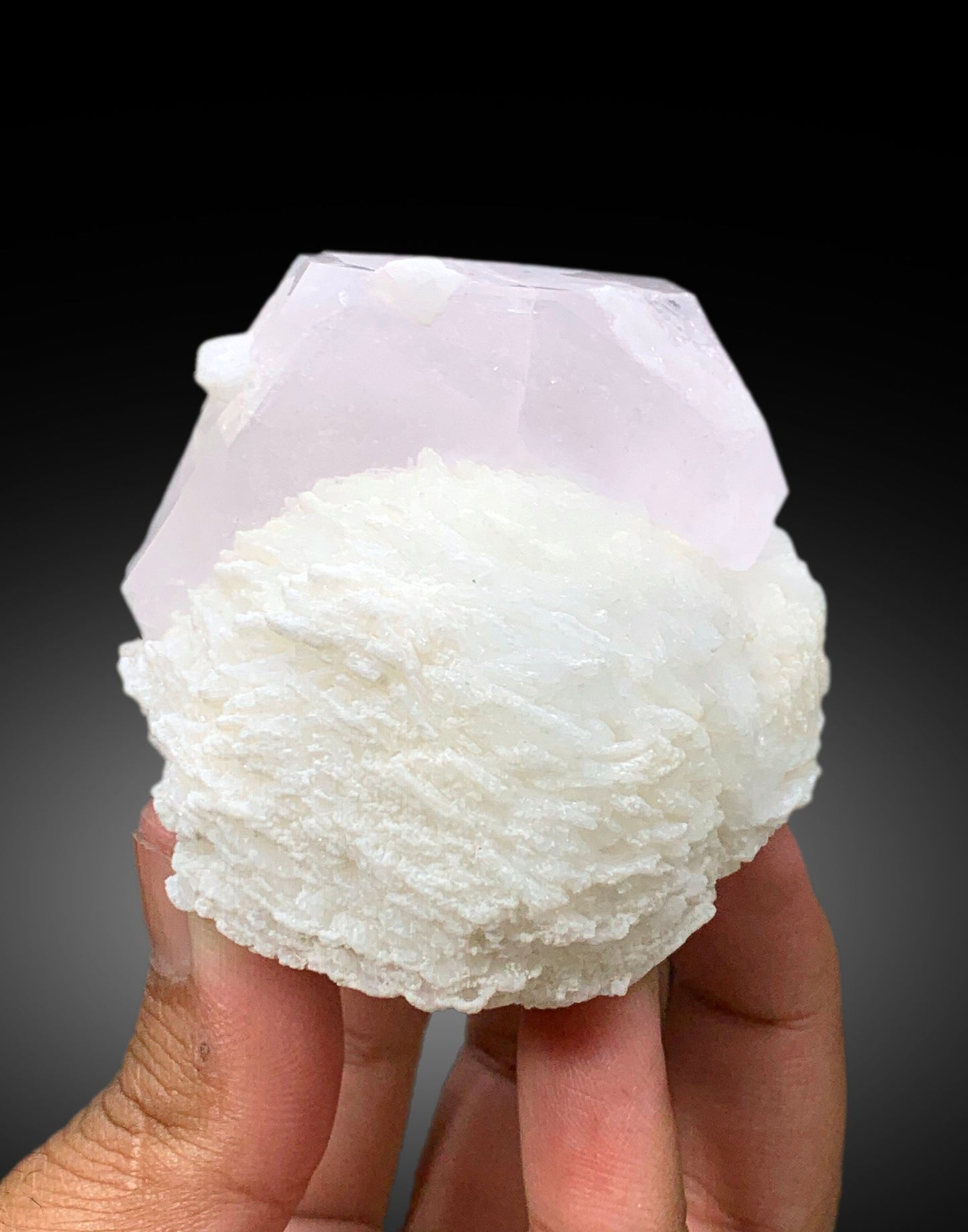 Natural Pink Color Morganite Crystal with White Cleavelandite Albite, Morganite Specimen, Raw Mineral, Morganite Gemstone - 260 grm