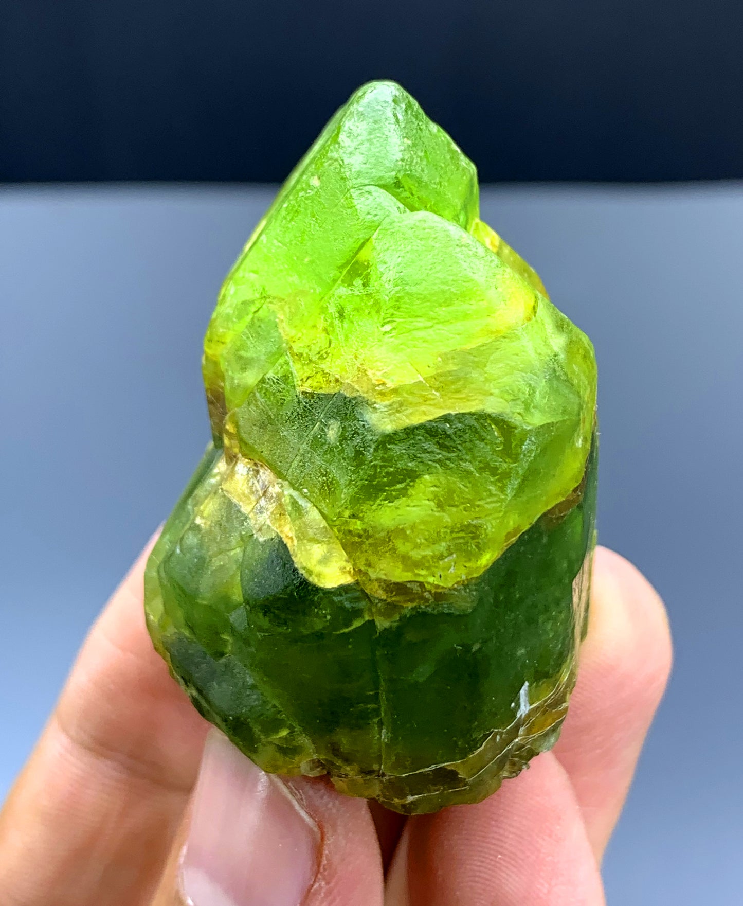 Natural Terminated Green Peridot Crystal from Pakistan - 91 gram