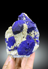 Blue Lazurite on Calcite matrix from Afghanistan, 617 gram