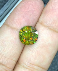Full Fire Titanite Sphene Green Gemstone, Loose Gemstone, Sphene Faceted Cut Stone for Ring Making - 4.05 carats