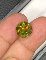 Full Fire Titanite Sphene Green Gemstone, Loose Gemstone, Sphene Faceted Cut Stone for Ring Making - 4.05 carats