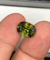 Full Fire Titanite Sphene Green Gemstone, Loose Gemstone, Sphene Faceted Cut Stone for Ring Making - 4.20 carats