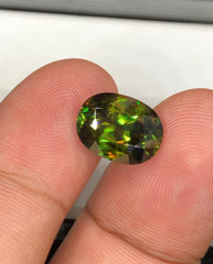 Full Fire Titanite Sphene Green Gemstone, Loose Gemstone, Sphene Faceted Cut Stone for Ring Making - 4.20 carats