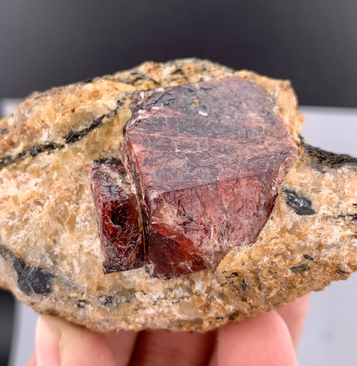 Red Zircon Crystals On Matrix From Afghanistan - 225 Grams