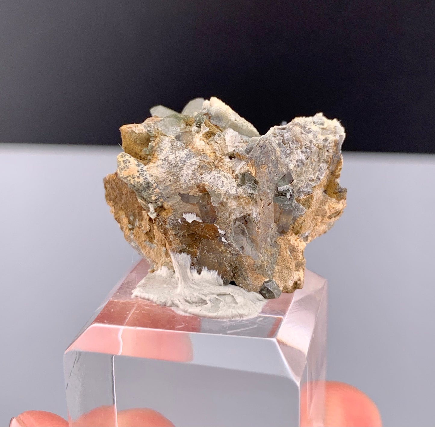 Rare Black Anatase Crystal With Chlorine Quartz On Matrix From Pakistan - 47.95 Carats