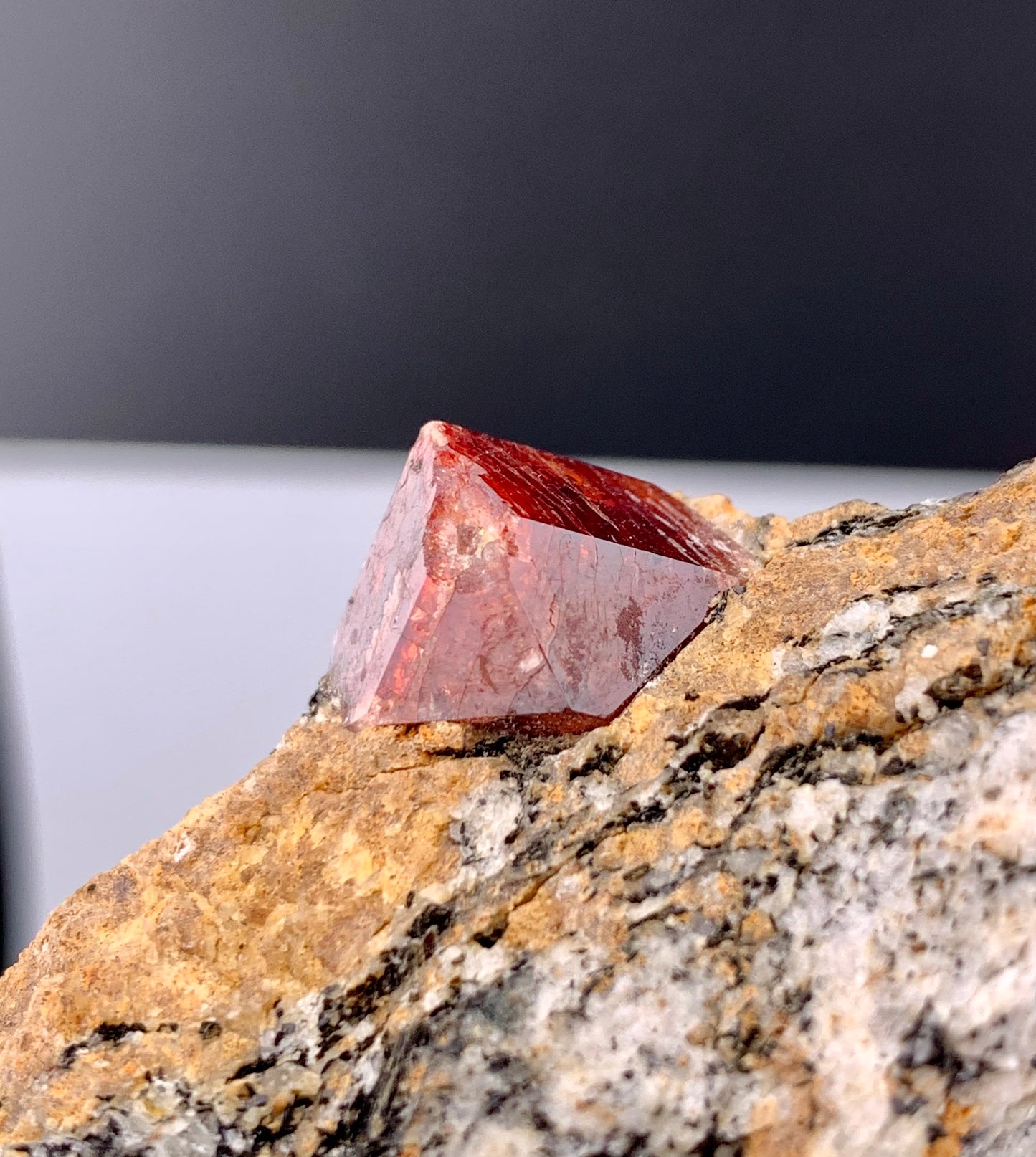 Red Zircon Crystals On Matrix From Afghanistan - 116 Grams