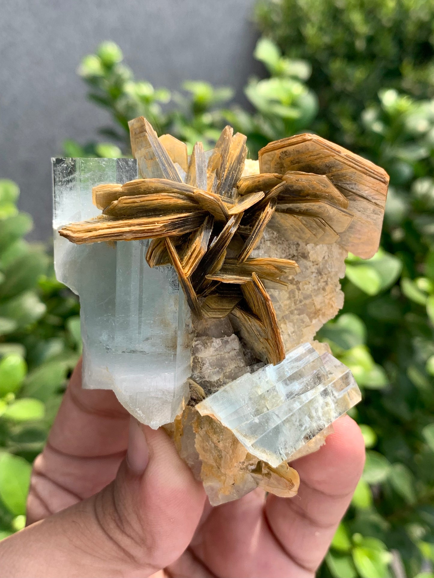 Blue Aquamarine Crystal With Mica From Pakistan - 152 Grams