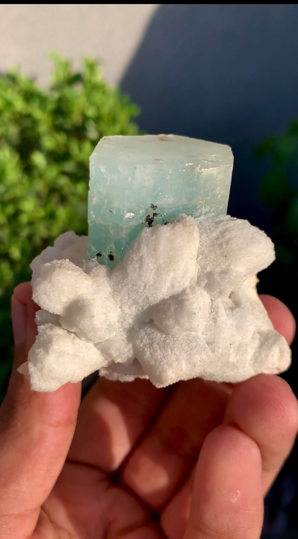 Blue Aquamarine Crystals With Feldspar and Quartz from Pakistan - 145 grams