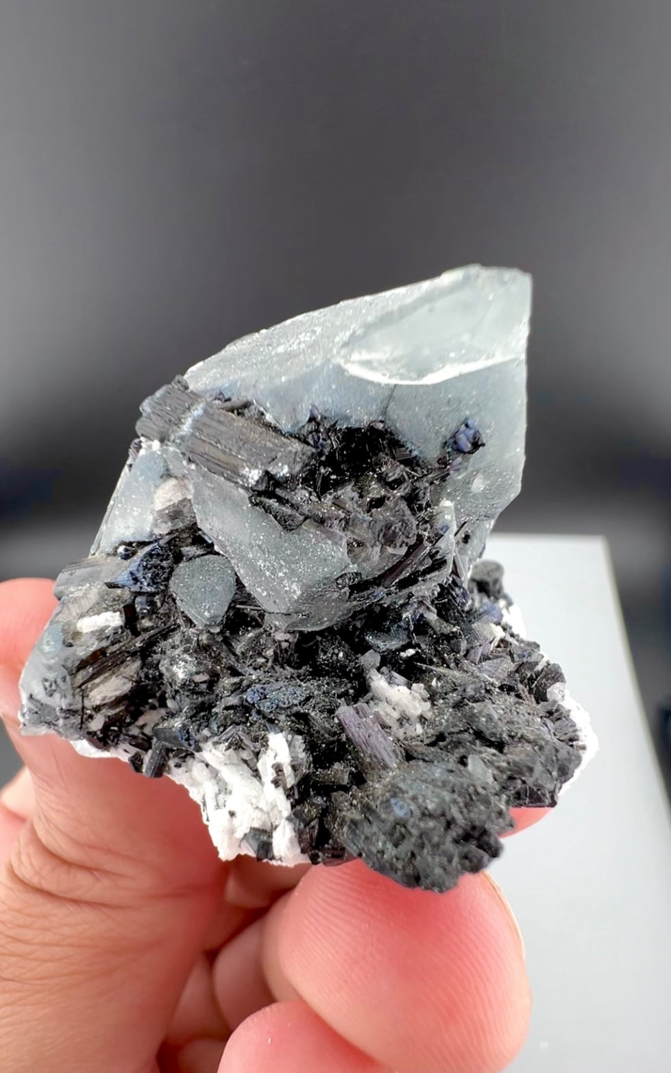 Indicolite Quartz with Schorl Tourmaline And Albite from Afghanistan - 42 gram