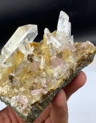 Pink Apatites with Feden Quartz on Matrix from Pakistan - 420