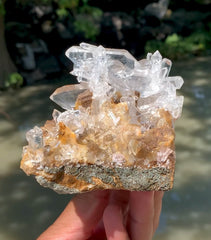 Pink Apatites with Feden Quartz on Matrix from Pakistan - 575 gram