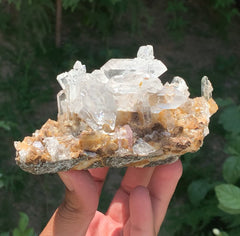 Pink Apatites with Feden Quartz on Matrix from Pakistan - 575 gram