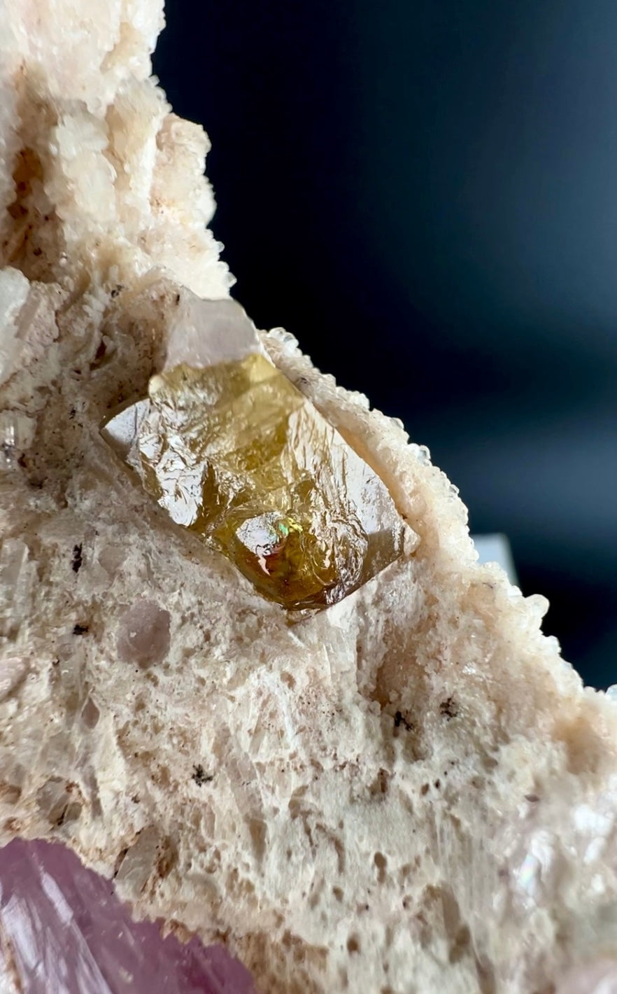 Pink Kunzite With tantalite Specimen From Afghanistan - 219 Grams