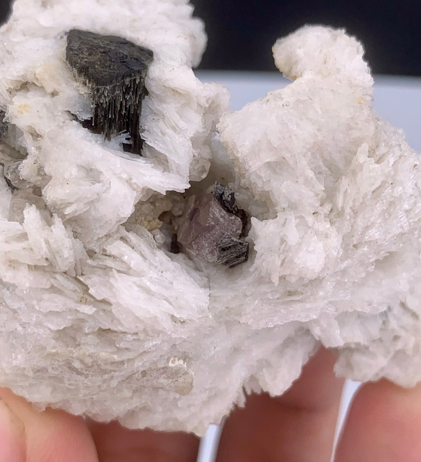 Rare Black Cassiterite Crystal With Tourmaline on Albite From Skardu Pakistan - 99 Grams
