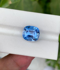 Blue Aquamarine Loose Gemstone, Cushion Cut Aquamarine Gemstone, Flawless Aquamarine Stone, Santa Maria Aquamarine Ring Stone