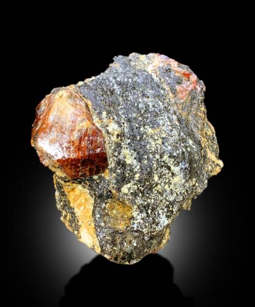 large zircon crystal stone on matrix
zircon gemstone specimen skardu pakistan
collector red zircon mineral display piece