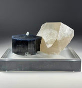 Natural Blue Cap Tourmaline Crystal with Quartz from Paprok Afghanistan - 571 gram