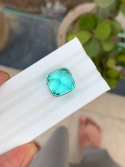 Natural Beautiful Lagoon Colour Tourmaline Gemstone For Sale , Cushion Shape Fine Cut Afghanistan Lagoon Tourmaline For Jewellery 14.30 CT