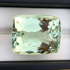 Light Green Kunzite Loose Gemstone, Faceted Kunzite Cut Stone, Natural Kunzite var Hiddenite Gemstone, Cushion Cut Kunzite, 81 CT