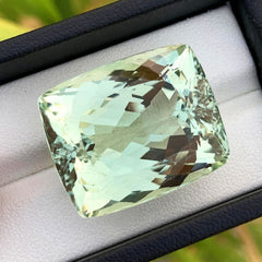 Light Green Kunzite Loose Gemstone, Faceted Kunzite Cut Stone, Natural Kunzite var Hiddenite Gemstone, Cushion Cut Kunzite, 81 CT