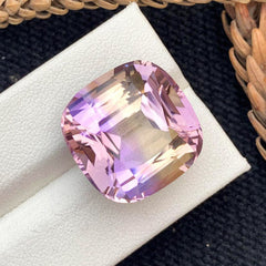 Natural Ametrine Loose Gemstone For Jewelry Making, Bi Color Ametrine Gemstone, Flawless Ametrine Jewelry Stone, Faceted Ametrine, 28.80 CT