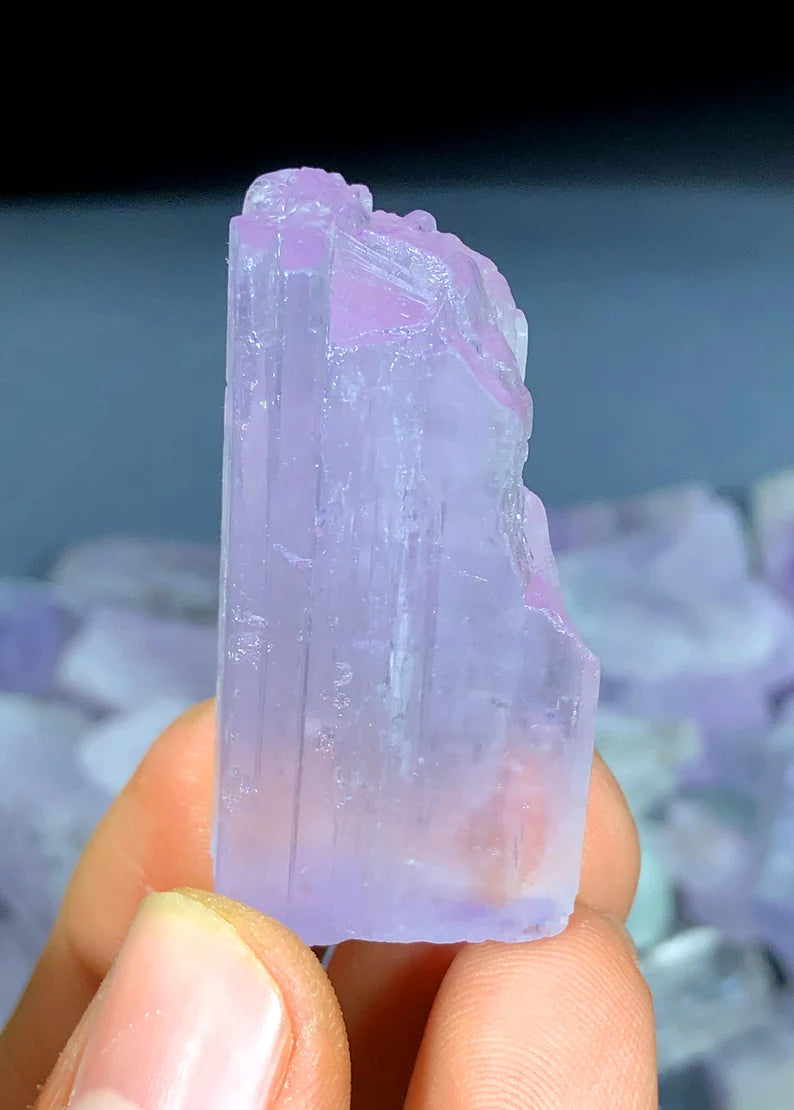 Bicolor Kunzite Crystal Parcel: Rough Gemstone Lot from Afghanistan (615 gram)