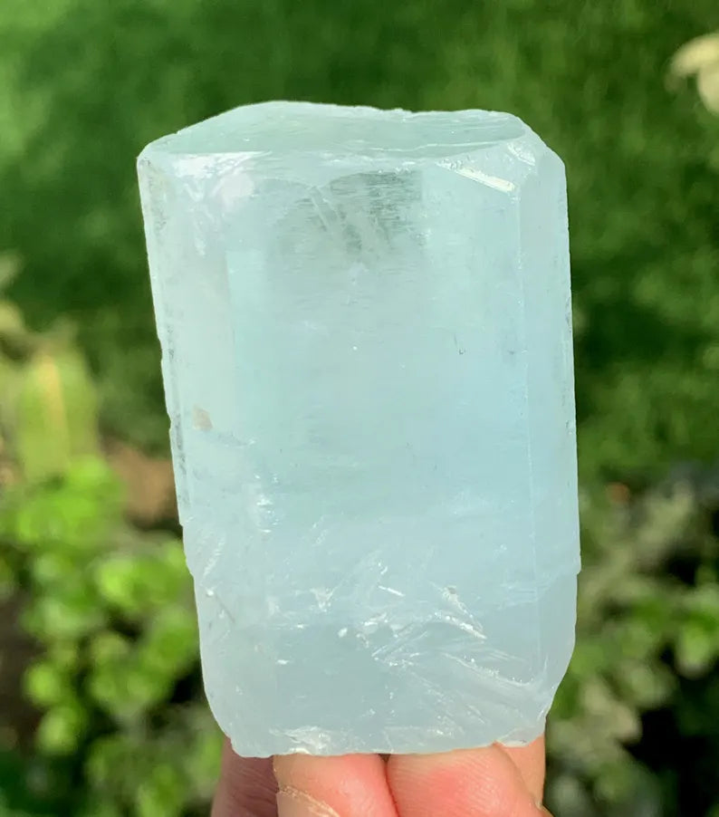 Natural Terminated Aquamarine Crystal With Rainbow Inclusion And Muscovite From Pakistan - 99.20 Grams