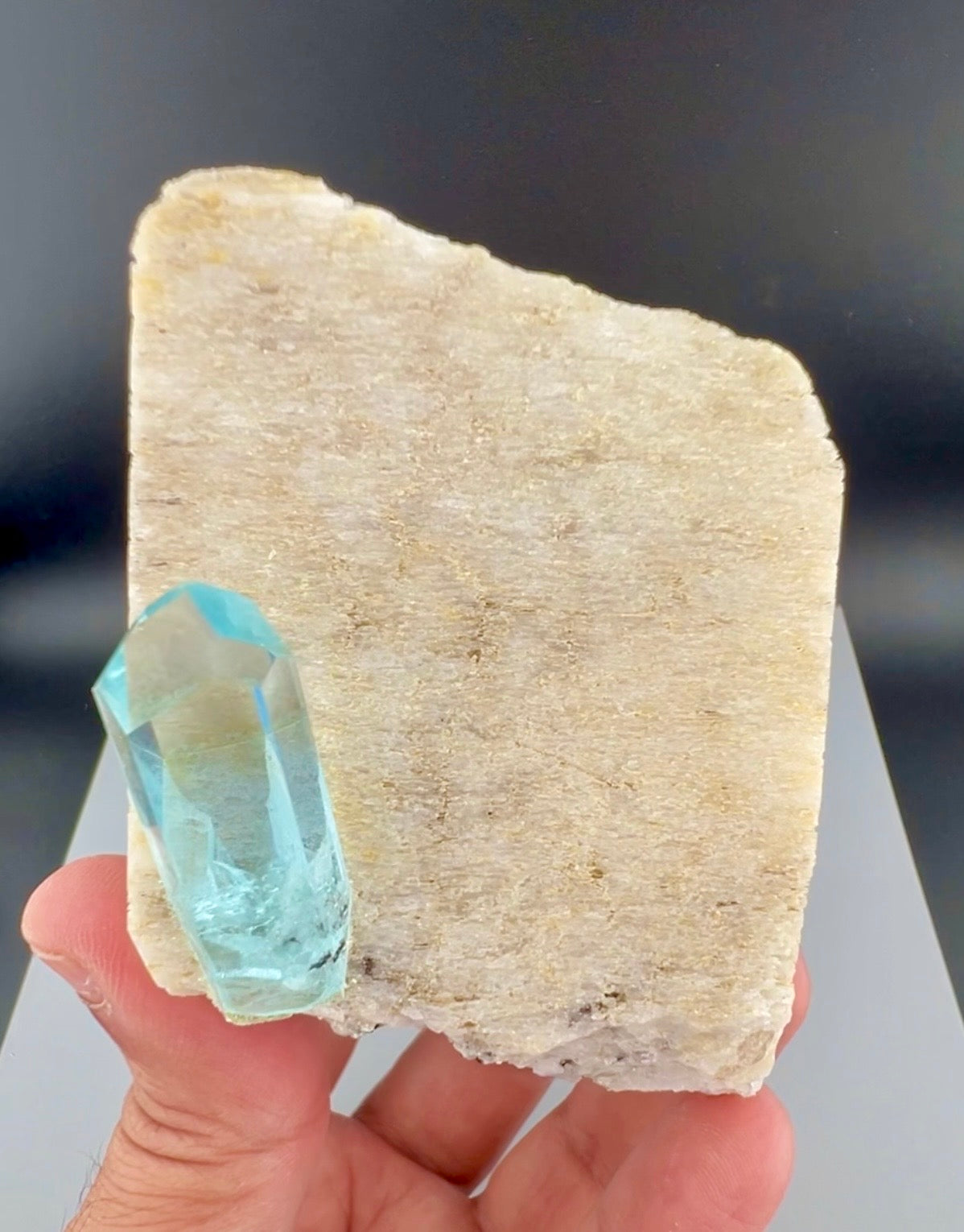 Aquamarine on Feldspar from Pakistan, 375 gram
