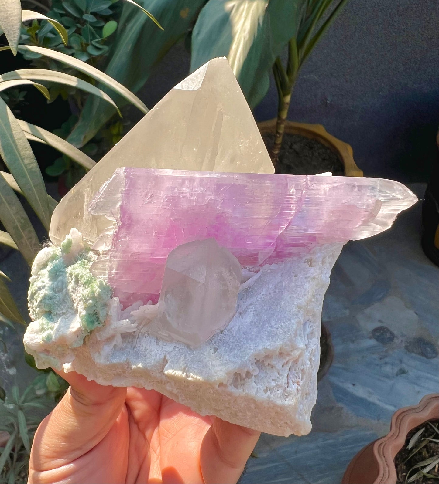 Kunzite with Quartz on matrix from Afghanistan, 740 gram