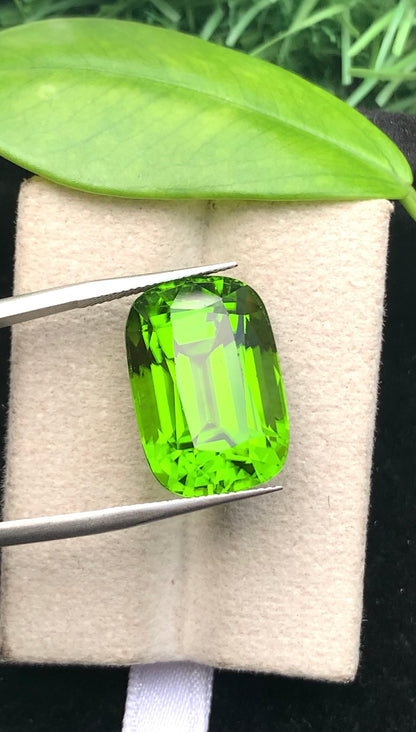 Natural Green Peridot 22.55 Ct Elongated Cushion Cut – Pakistan Peridot Gemstone