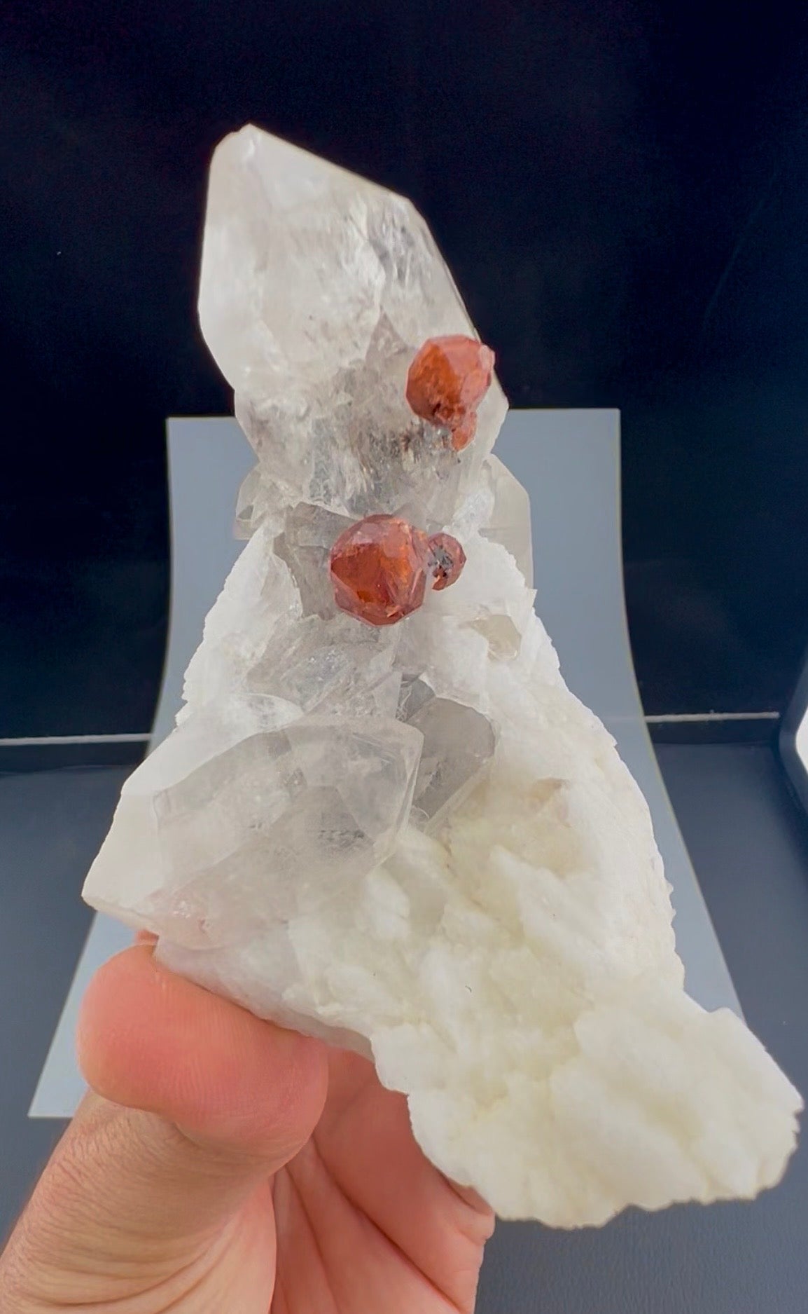 Spessartite Garnet Crystals with Quartz and Albite from Pakistan, 245 gram
