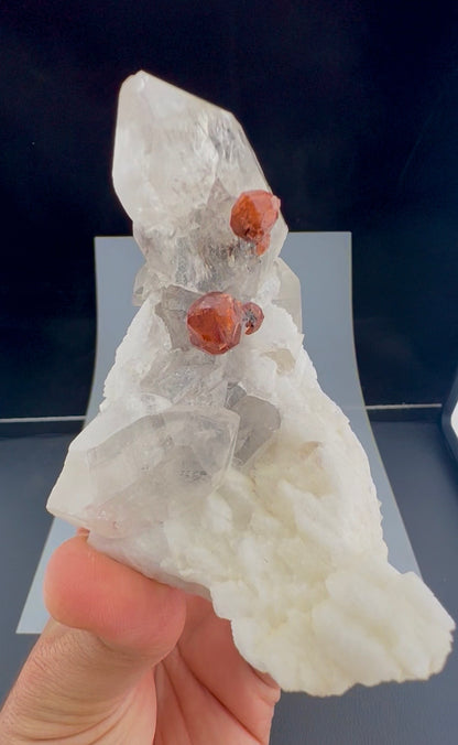 Spessartite Garnet Crystals with Quartz and Albite from Pakistan, 245 gram