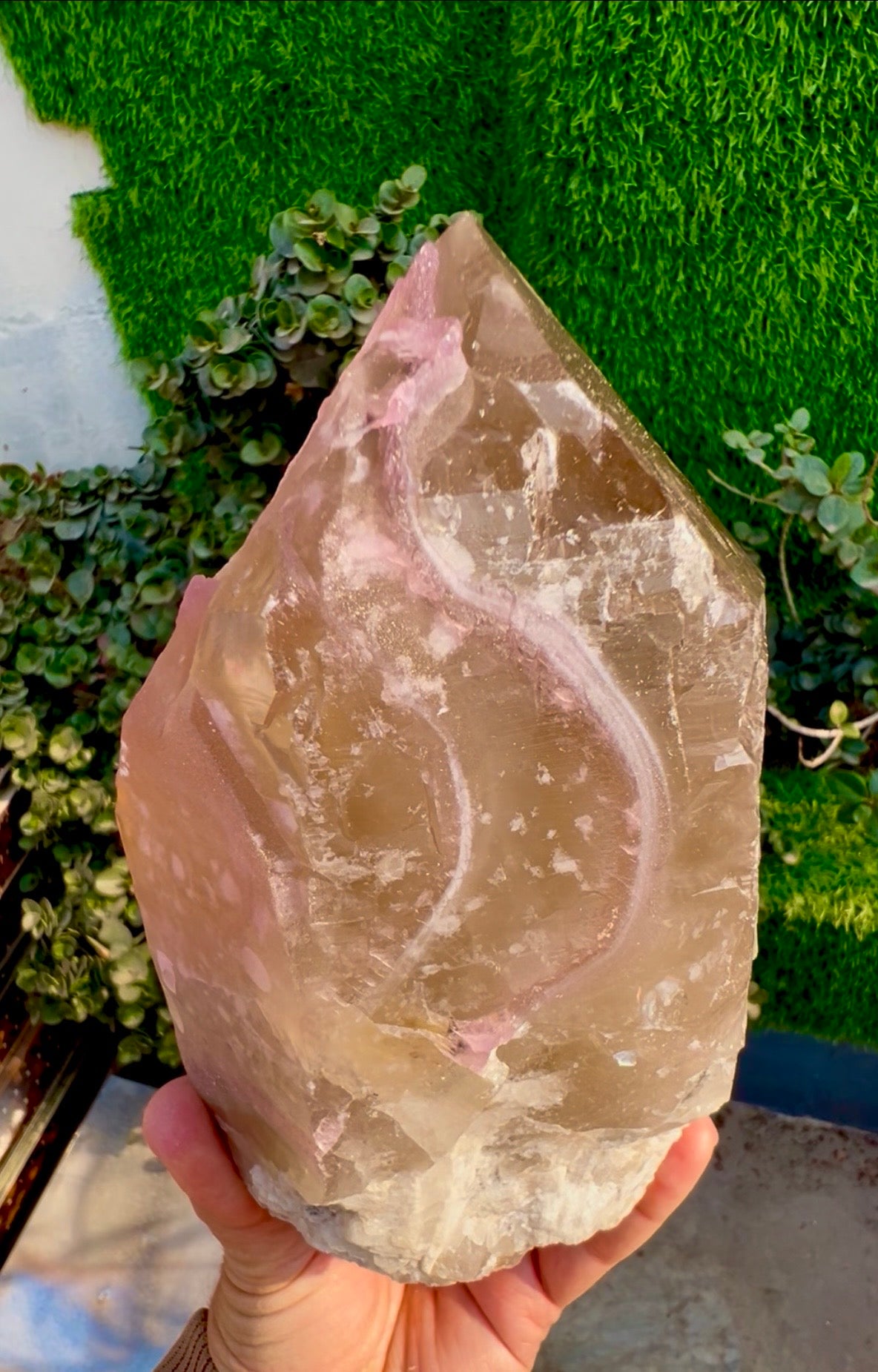Crystallized Rose Quartz with Tourmaline on Smoky Quartz from Afghanistan, 2025 gram