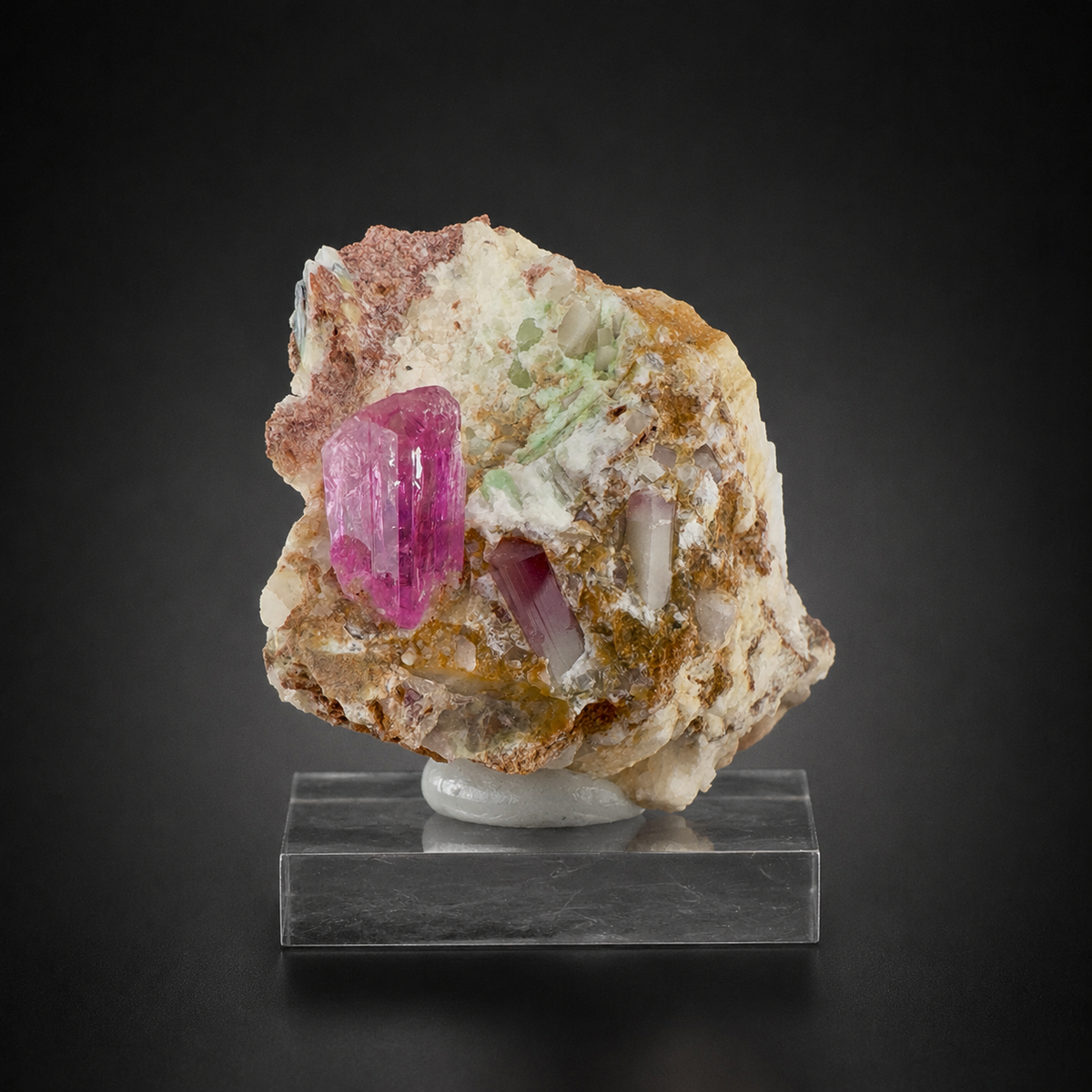 Natural Hot Pink Topaz Crystal on Matrix from Katlang Pakistan,110 gram