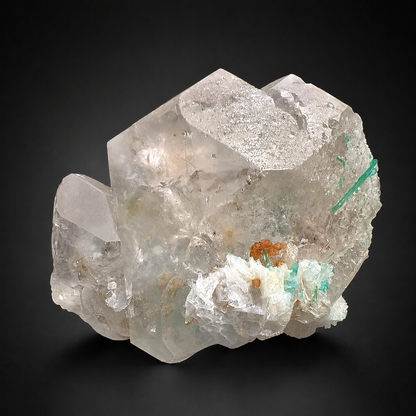 Bicolor Beryl Morganite Aquamarine with Green Tourmaline, Microlite and Albite from Afghanistan, 576 gram