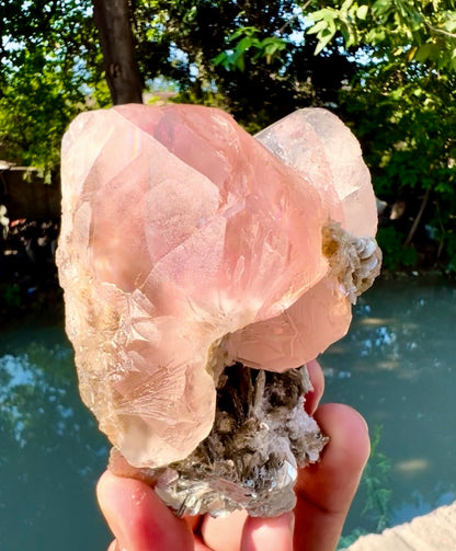 Pink Fluorite on Mica from Pakistan - 401 gram
