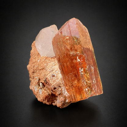 Natural Golden Topaz Crystal on Matrix from Katlang Pakistan, 59 gram
