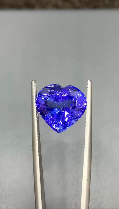 Tanzanite Gemstone, Flawless Loupe Clean, Tanzanite Loose Stone, Tanzanite Jewelry, Perfect Heart Shape Tanzanite Stone, 11.88 cts