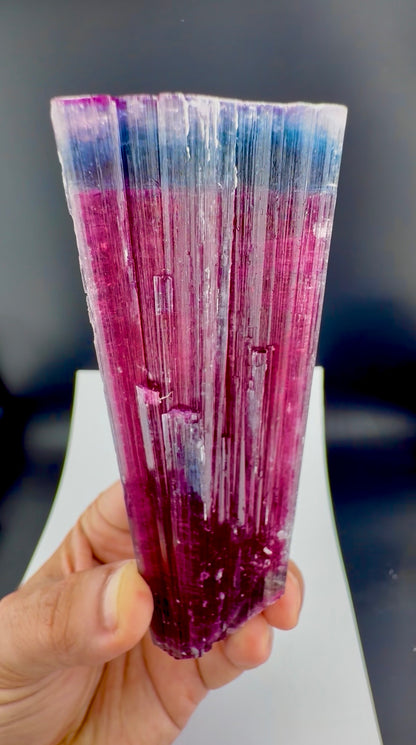 Blue Cap Tourmaline Crystal from Afghanistan, 213 gram