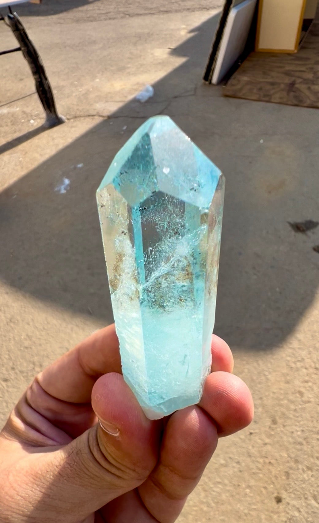 Aquamarine crystal with Diamond cut termination from Pakistan , 63 gram