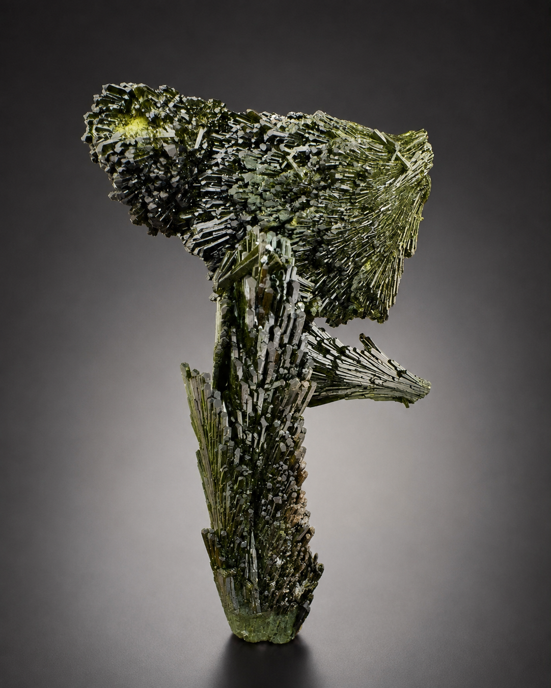 Green Epidote Crystal Specimen with Custom Base, 92 gram