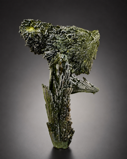 Green Epidote Crystal Specimen with Custom Base, 92 gram