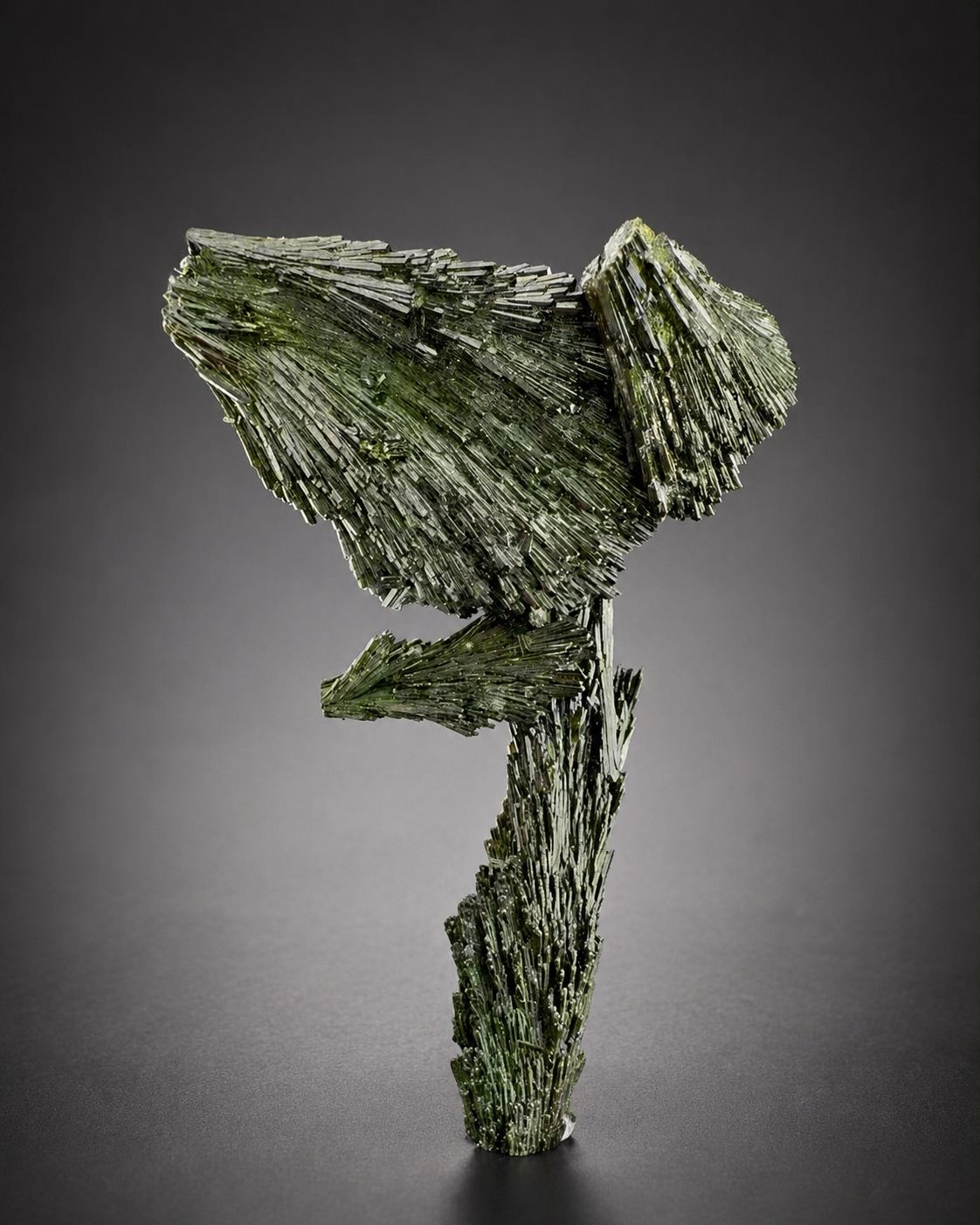 Green Epidote Crystal Specimen with Custom Base, 92 gram