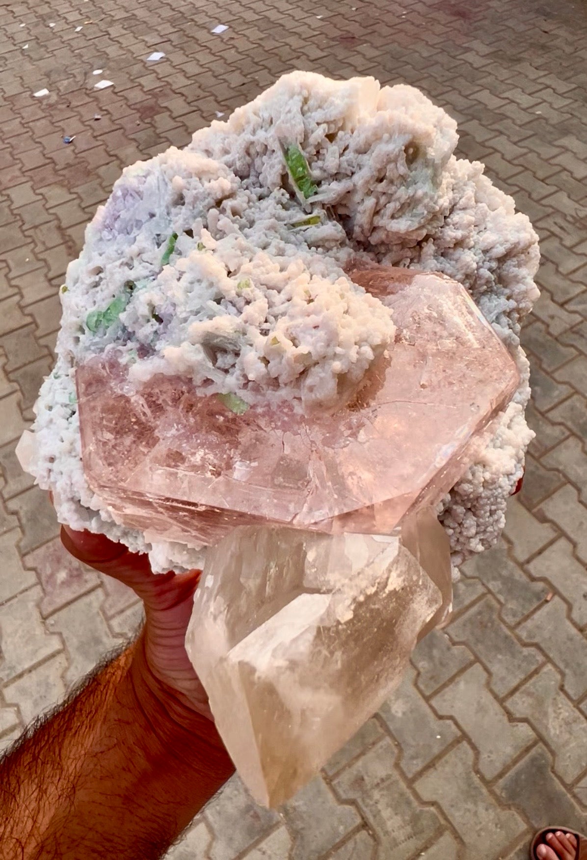 Morganite with Tourmalines, Quartz and Albite from Afghanistan, 1412 gram