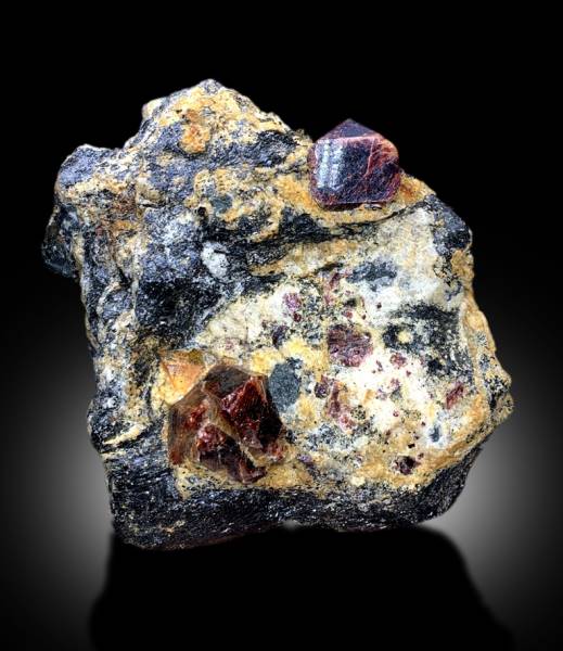 RED ZIRCON CRYSTALS ON MATRIX MINERAL SPECIMEN FROM SKARDU PAKISTAN - 3912 GRAM