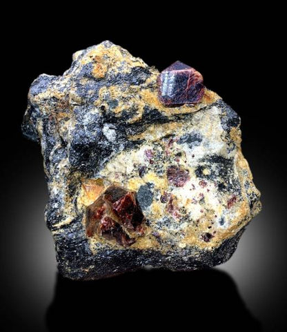 RED ZIRCON CRYSTALS ON MATRIX MINERAL SPECIMEN FROM SKARDU PAKISTAN - 3912 GRAM