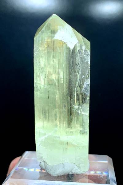 TRIPHANE CRYSTAL, YELLOW SPODUMENE, YELLOW KUNZITE, SPODUMENE VAR KUNZITE, YELLOW TRIPHANE, KUNZITE STONE, GEM GRADE CRYSTAL, 86 G