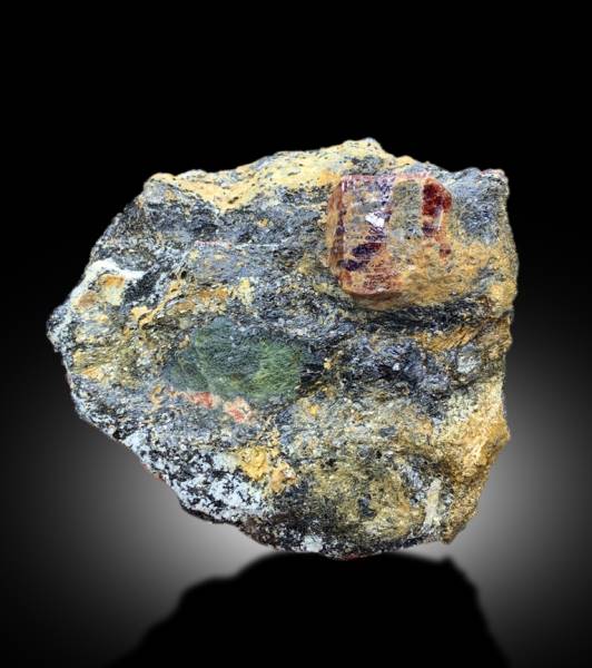 NATURAL RED COLOR ZIRCON ON MATRIX, ZIRCON CRYSTAL, ZIRCON SPECIMEN, RAW MINERAL, ZIRCON FROM SKARDU PAKISTAN - 1624 GRAM