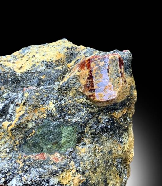 NATURAL RED COLOR ZIRCON ON MATRIX, ZIRCON CRYSTAL, ZIRCON SPECIMEN, RAW MINERAL, ZIRCON FROM SKARDU PAKISTAN - 1624 GRAM