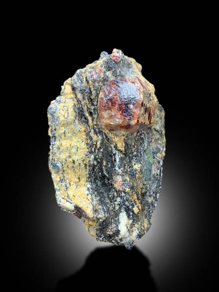 NATURAL RED COLOR ZIRCON ON MATRIX, ZIRCON CRYSTAL, ZIRCON SPECIMEN, RAW MINERAL, ZIRCON FROM SKARDU PAKISTAN - 1624 GRAM